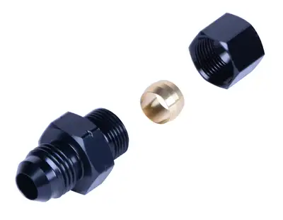 Derale 3/8" Transmission Cooler Line to -6AN Male Black anodized Fitting