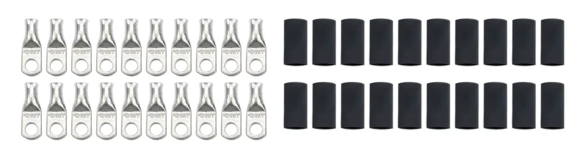Quickcar Racing Ring Terminals 1/4in 6 Ga w/Heat Shrink 20pk