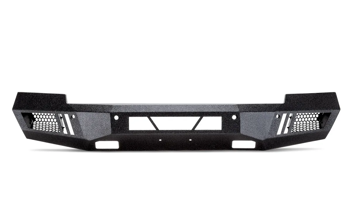 ECO-Series Front Bumper; 1/8 in. Steel Plate; Non Winch; 20 in. Dual Row/4 Cube Style LED Light Mount; Black; Steel; product image