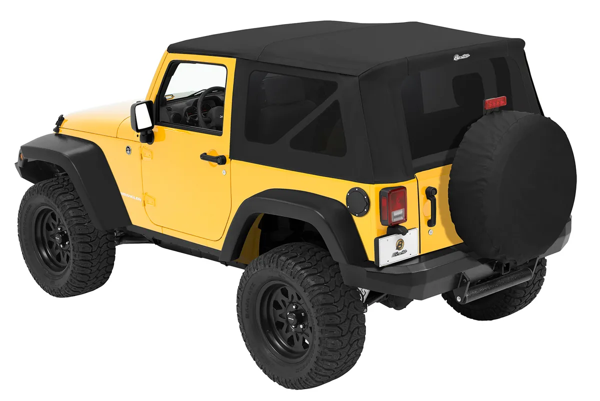 Replace-A-Top for OEM Hardware For Jeep 2010-2018 Wrangler JK 2 Door Tinted Black Diamond Sailcloth No Door Skins Included Bestop product image