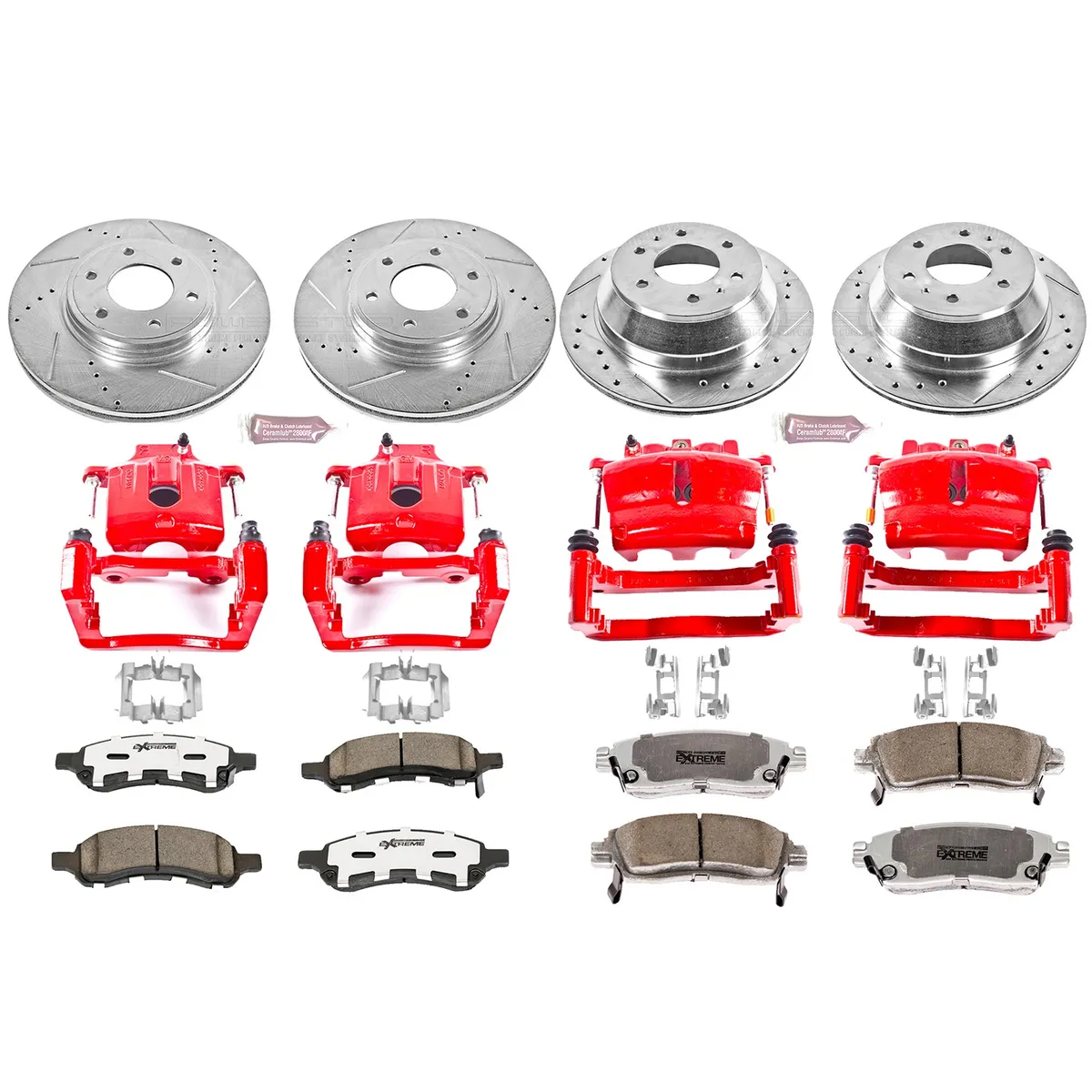 Z26 Street Warrior Upgrade Kit: Drilled/Slotted Rotors; Carbon-Fiber Ceramic Pads; Powder Coated Calipers product image
