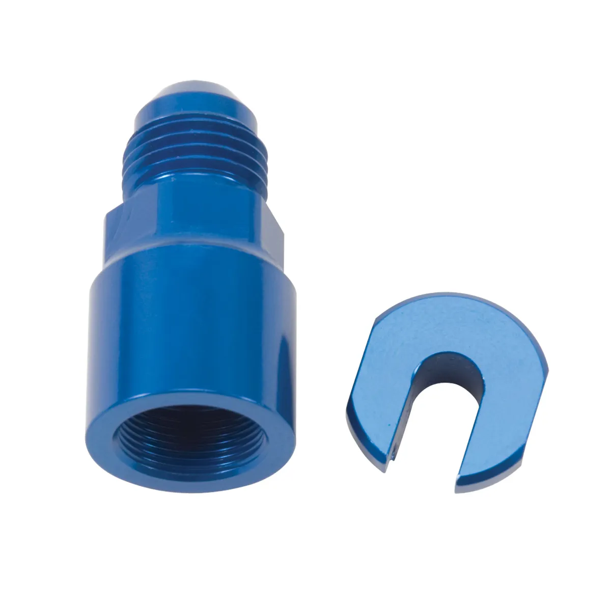 EFI Fuel Fitting 6an Male to 1/4 Female Blue product image