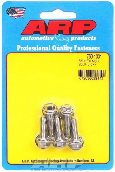 ARP Auto Racing S/S Bolt Kit - 6pt. (5) 6mm x 1.00 x 20mm