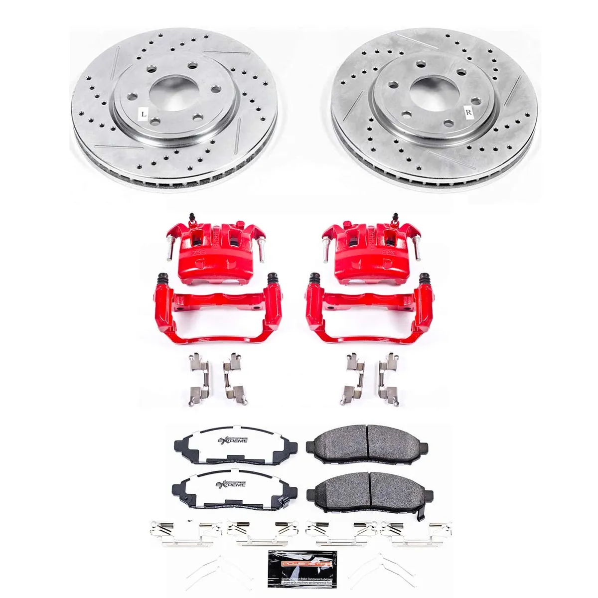 Z36 Truck/Tow Upgrade Kit: Drilled/Slotted Rotors; Carbon-Fiber Ceramic Pads; Powder Coated Calipers product image