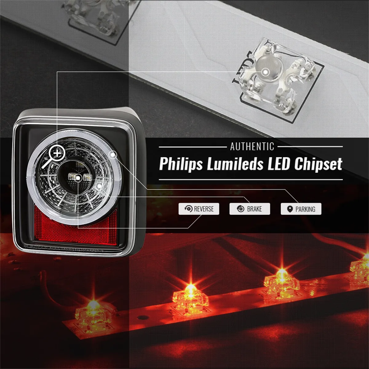 ( Spyder ) Jeep Wrangler 2019 - 2020 Full LED Tail Light - Sequential Turn Signal - Black product image