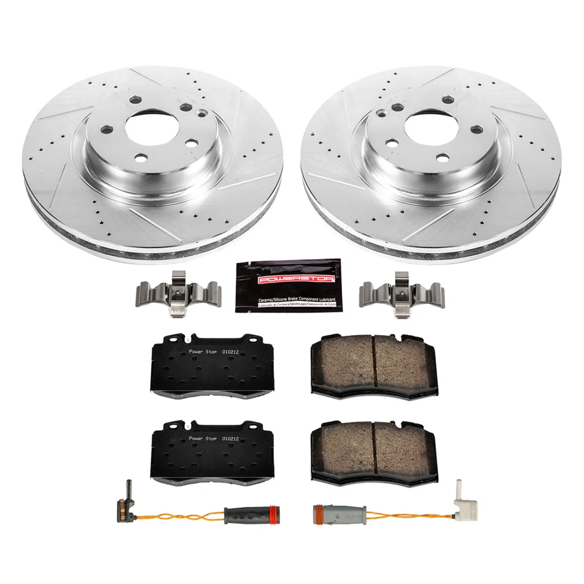 Z23 Evolution Sport Upgrade Kit: Drilled/Slotted Rotors; Carbon-Fiber Ceramic Pads W/Hardware; Pad Sensors product image