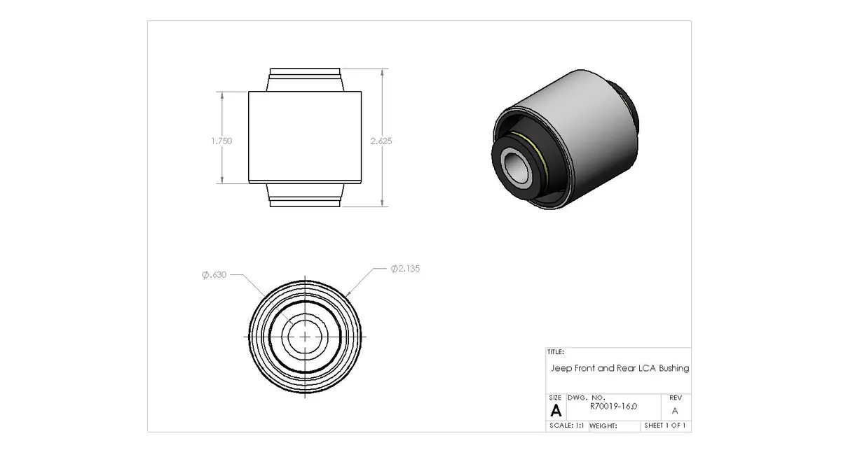 Jeep Control Arm Bushing 2-5/8" Width 16MM product image