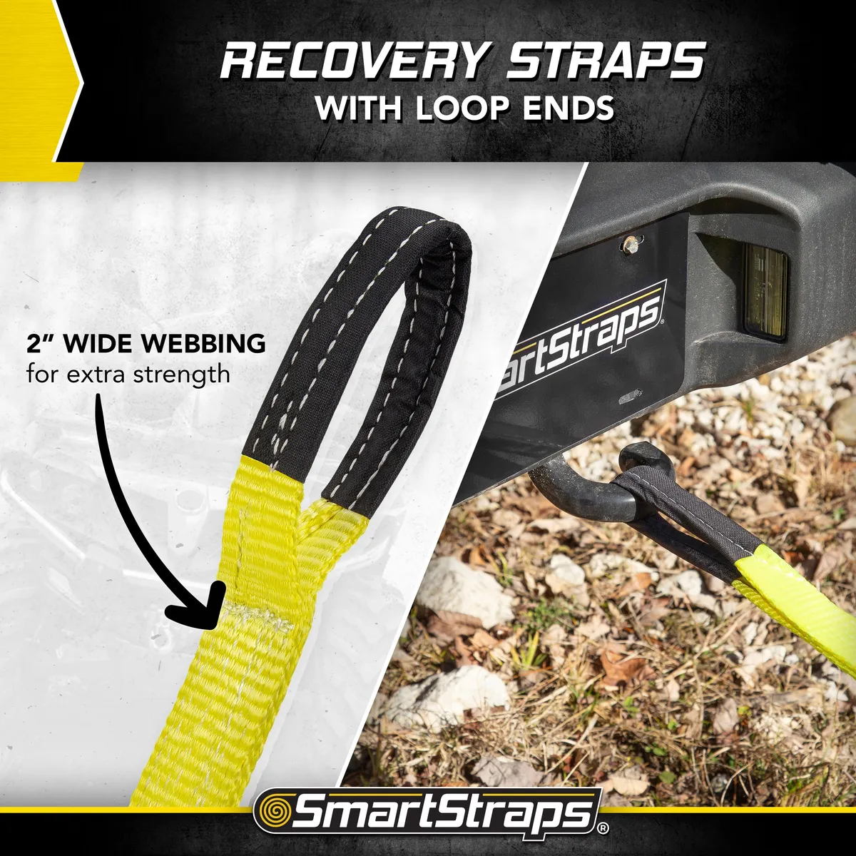 2in x 30ft 15000lb Recovery Strap W/Loop Ends product image