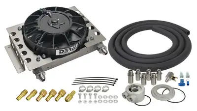 Derale Derale 15450 15 Row Atomic Cool Plate & Fin Remote Engine Oil Cooler Kit, -8AN