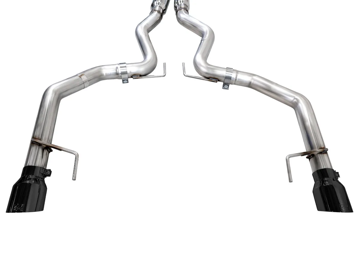 AWE Touring Edition Exhaust for S650 Ford Mustang GT Fastback - Dual Diamond Black Tips product image