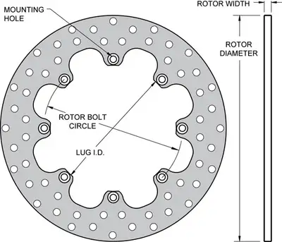 Wilwood Brakes Wilwood Rotor-SuperAlloy-Rear Drag-Drilled 11.44 x .350 - Dynamic Snap Ring Mnt