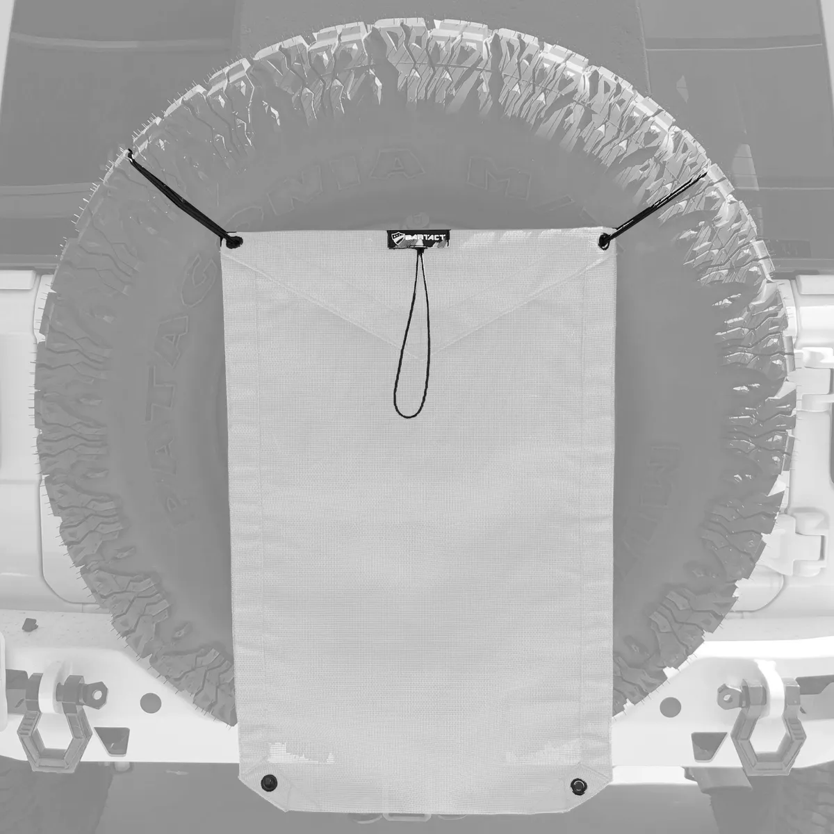 Spare Tire Trash Bag & Pet Divider Pat Pend for Jeep Wrangler, Gladiator, Ford Bronco, etc Bartact - WHITE product image