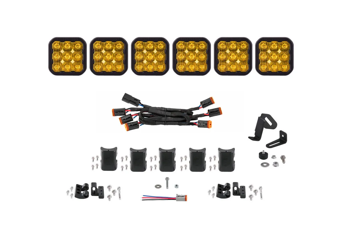 Diode Dynamics - SS5 Sport Universal CrossLink 6-Pod Lightbar Yellow Driving product image