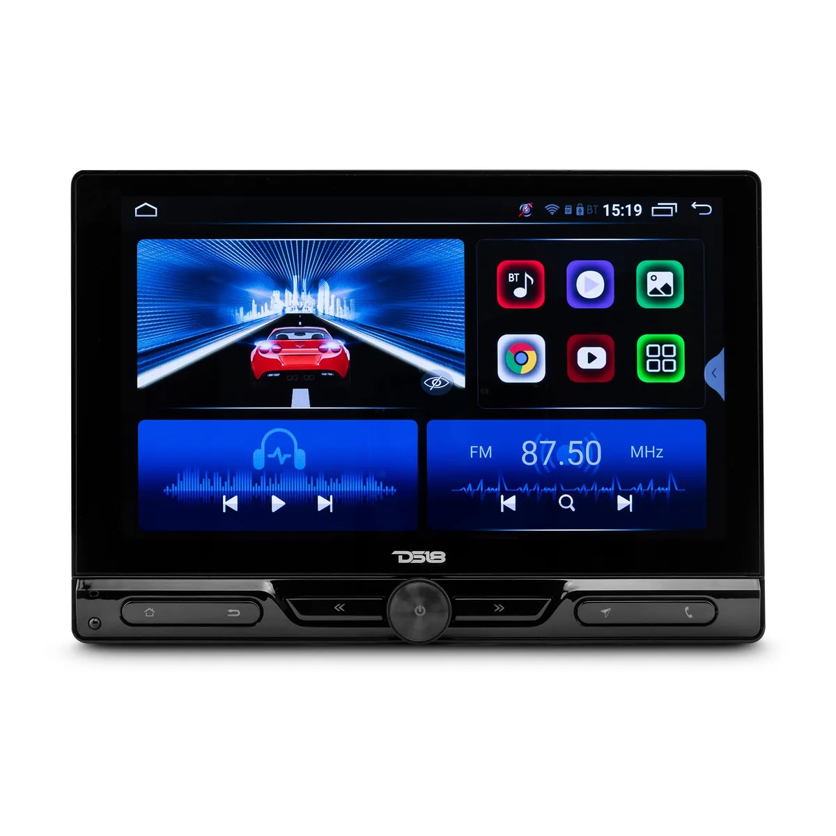 10.5" Floating Rotating Swivel Modular Touchscreen Mechless Single-DIN Headunit with Bluetooth, Mirror Link, USB, Gps and Android 10 (4x64GB) product image