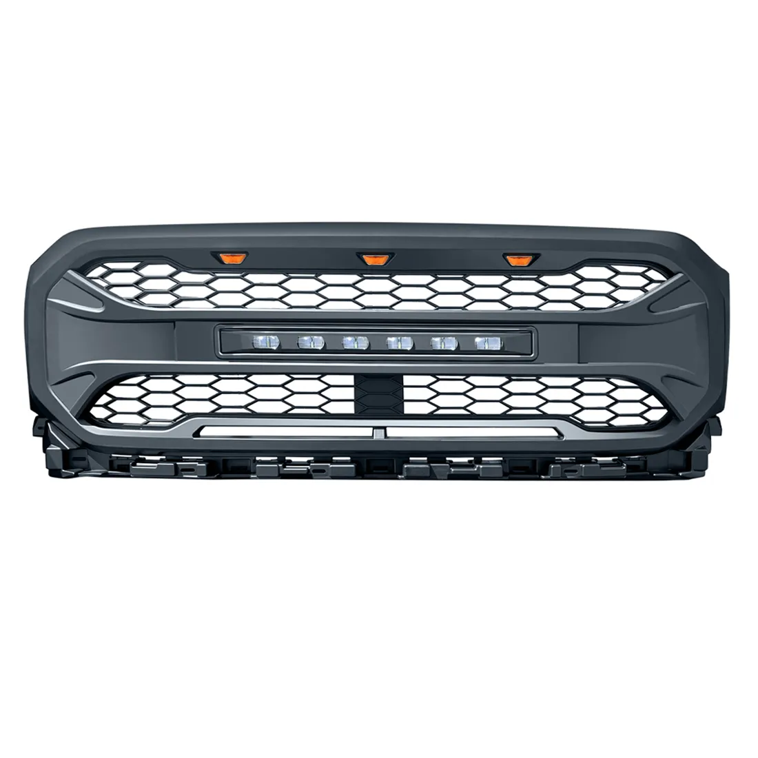 American Modified Amfmaa00120 Armor Grille With LED Off-Road Lights - Matte Black product image