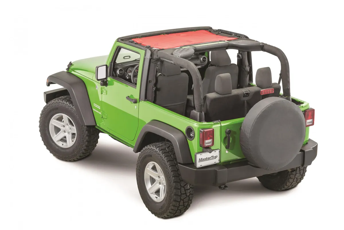 Jeep JK ShadeMaker Freedom Mesh Bimini Top For 07-18 Wrangler JK 2 Door Red MasterTop product image