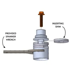 JL/JT & JK Adjustable Front Upper Bump Stops Billet Aluminum Complete w/ Steel Shims Hardware Wrench Height Adjustment Range 189-315 Inch product image