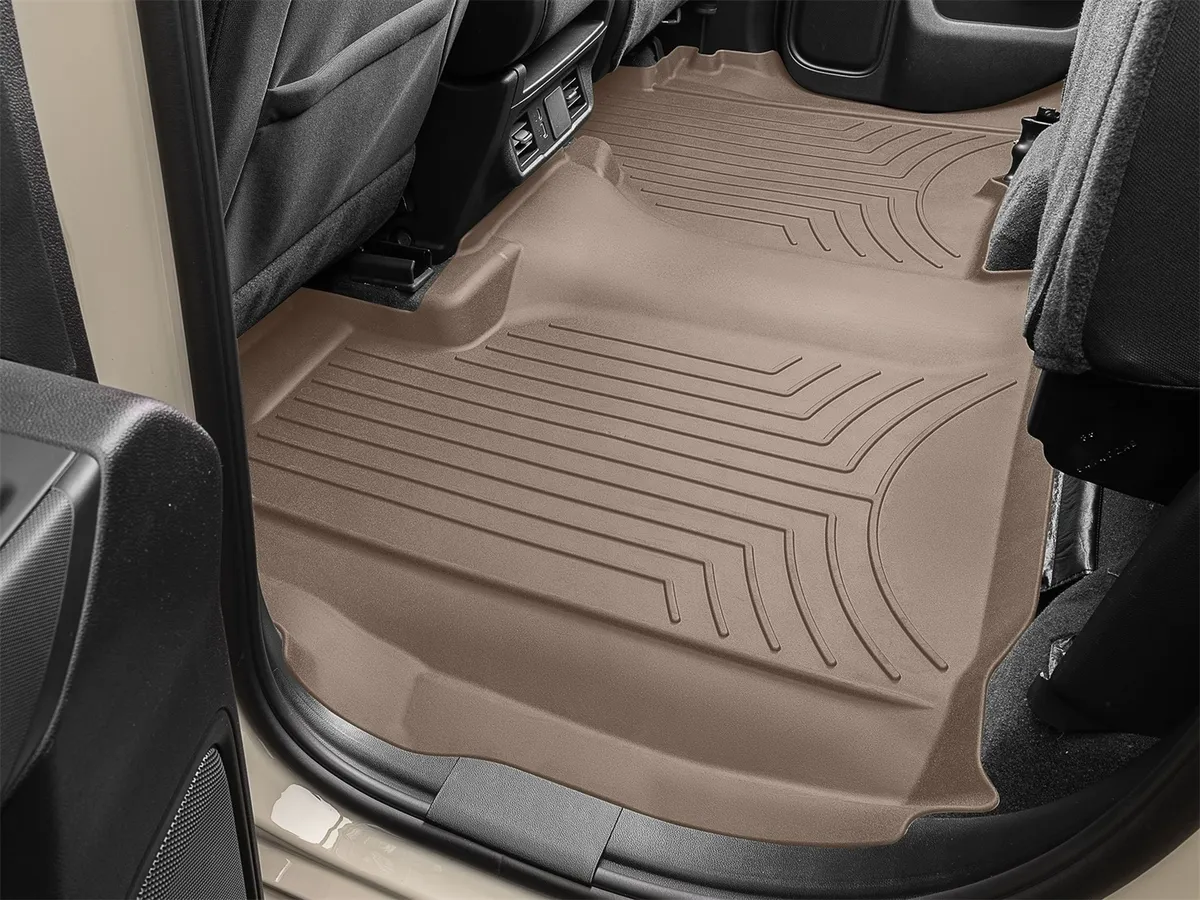 Rear FloorLiner HP Chevrolet Silverado 1500 2019 + Tan Double Cab No carpeted rear underseat storage product image