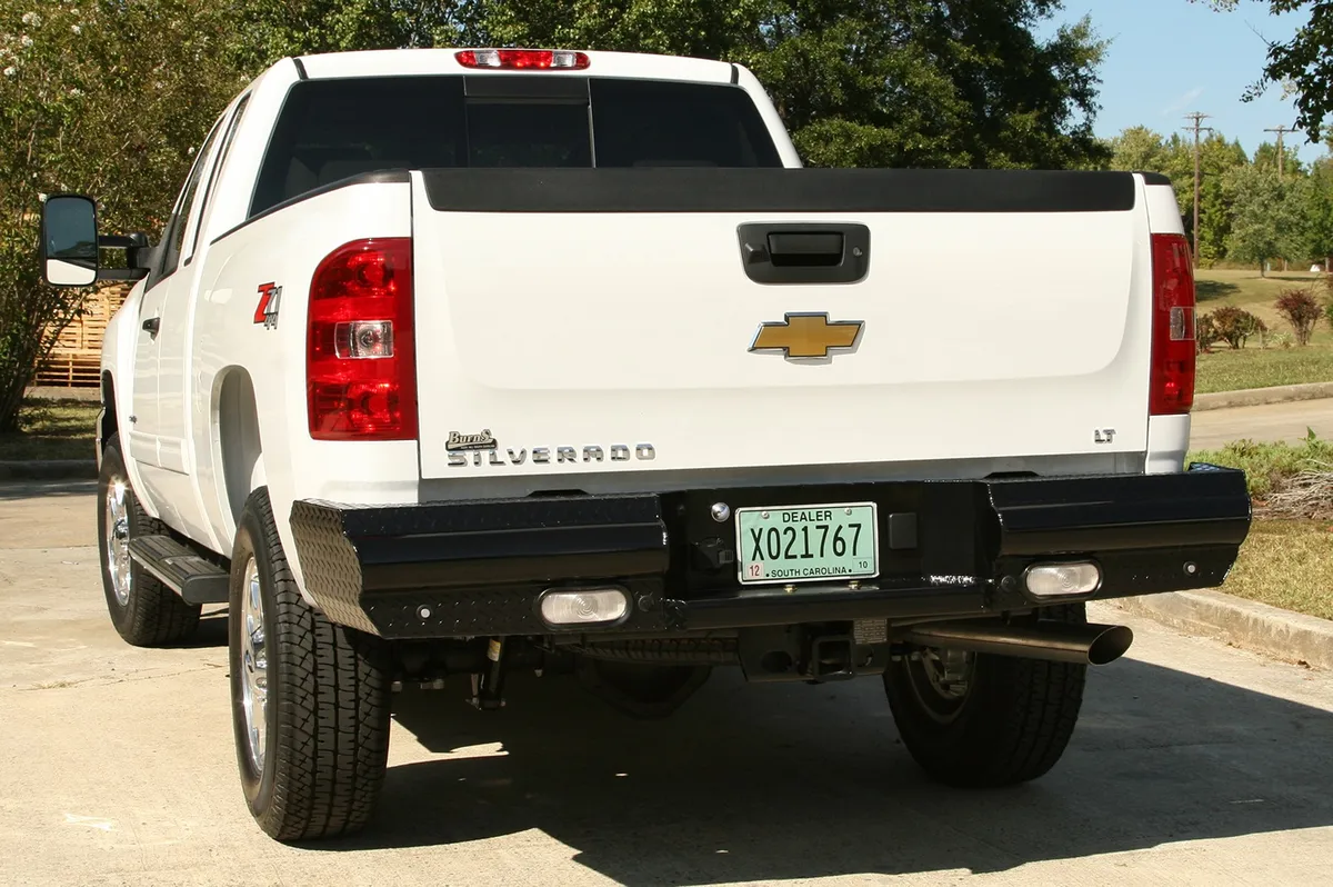 Black Steel Ranch Rear Bumper; 2 Stage Black Powder Coated; product image