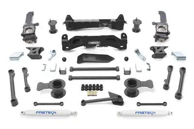Fabtech Basic Lift System w/Shocks; w/Performance Shocks; 6 in. Lift;