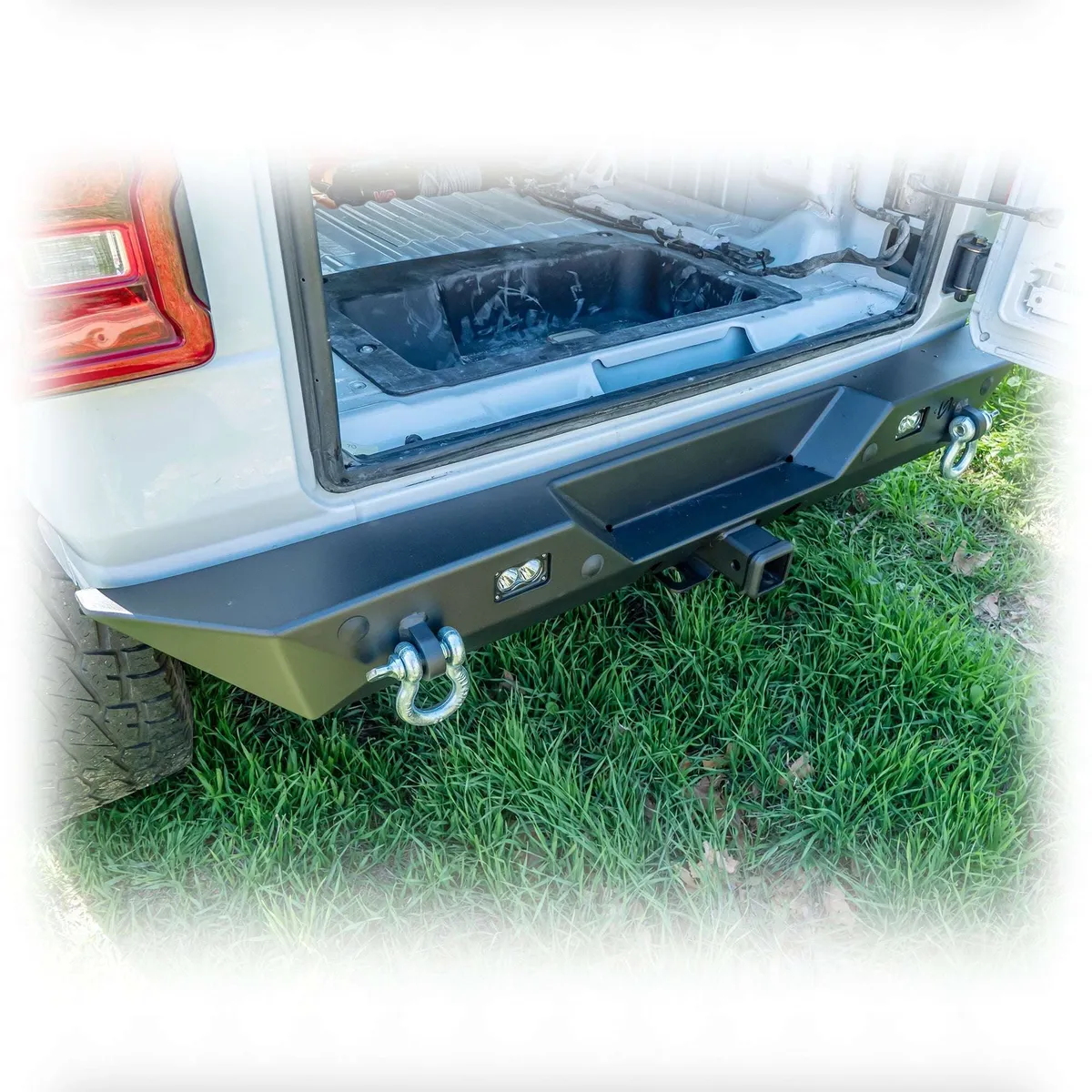 Jeep JL Rear Bumper with LED Pod Lights & Hitch Receiver – Minimalist | 2018–2025 product image