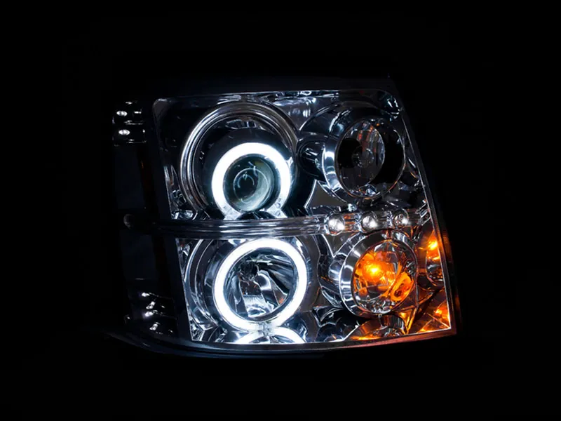 2003-2006 Cadillac Escalade/Escalade Esv Projector Halo Chrome Clear Amber(Hid Compatible And Ccfl) Lighting Set product image