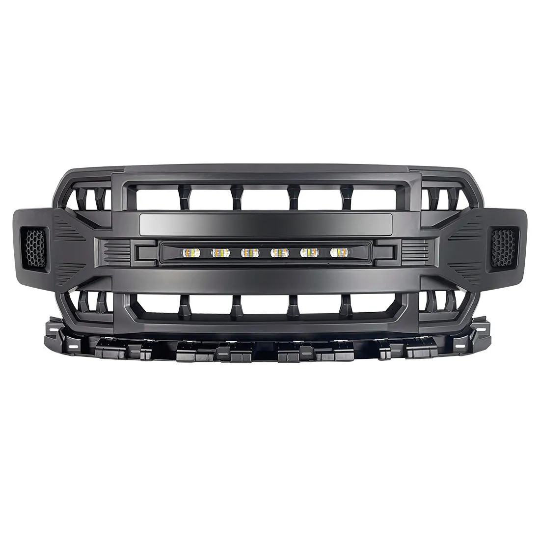 American Modified Amfmaa00120 Armor Grille With LED Off-Road Lights - Matte Black product image