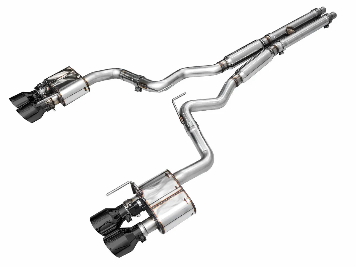 AWE SwitchPath™ Exhaust for S650 Ford Mustang GT Fastback - Quad Chrome Silver Tips product image