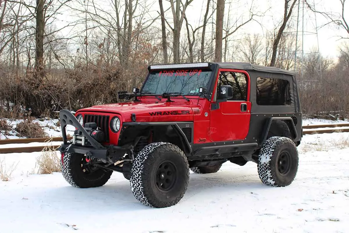 Jeep TJ Tube Fenders Front 3 Inch Flare 97-06 Wrangler TJ Steel Black Textured Powdercoat Fishbone Offroad product image