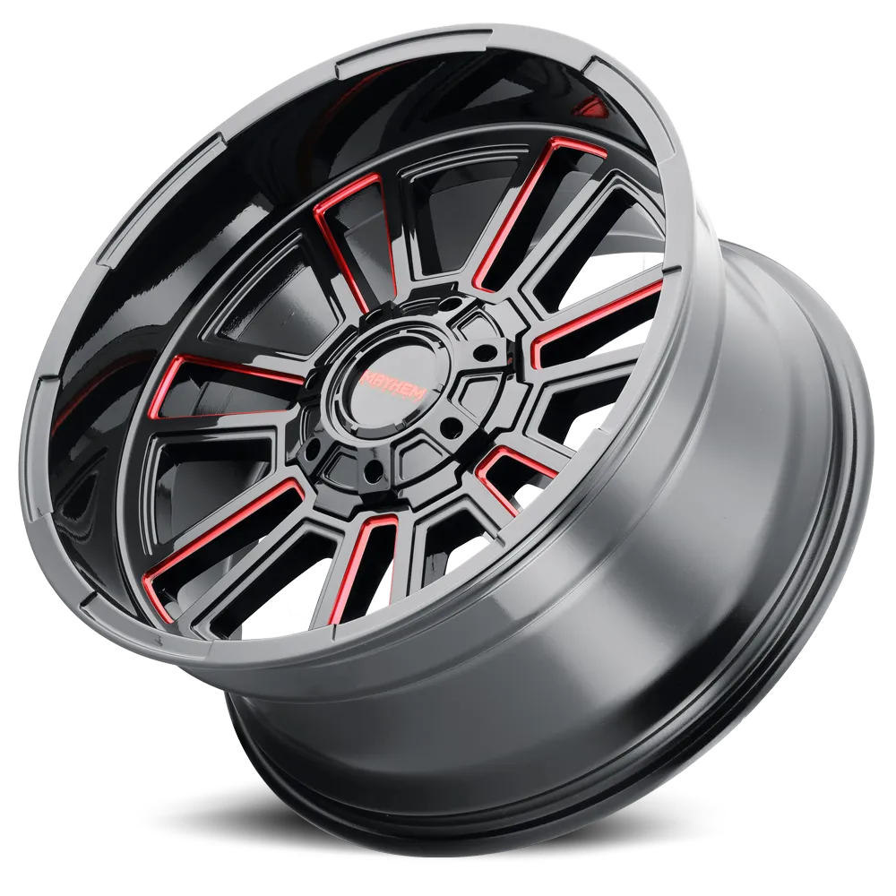 Mayhem Offroad Wheels Apollo 8115 RD 20x9 Prism Red Milled Gloss Black 18 Off Set 8 Lug 125.2 Bore 170 Bolt Circle Cast Aluminum product image
