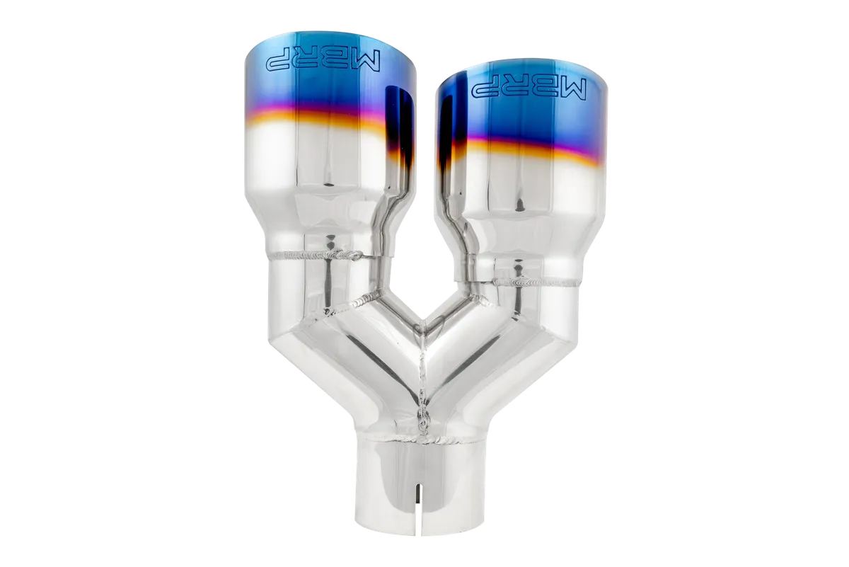 T304 Stainless Steel Burnt End Tip 2.5 ID Dual 3.5 OD Out Staggered Left 9 Right 9.5 length Single wall product image