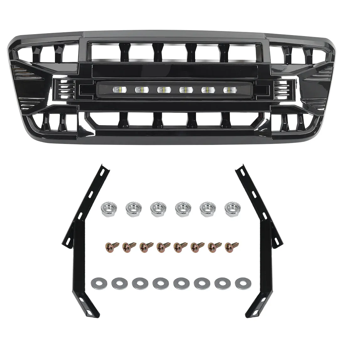American Modified Amfmaa00113 Armor Grille With LED Off-Road Lights - Matte Black product image