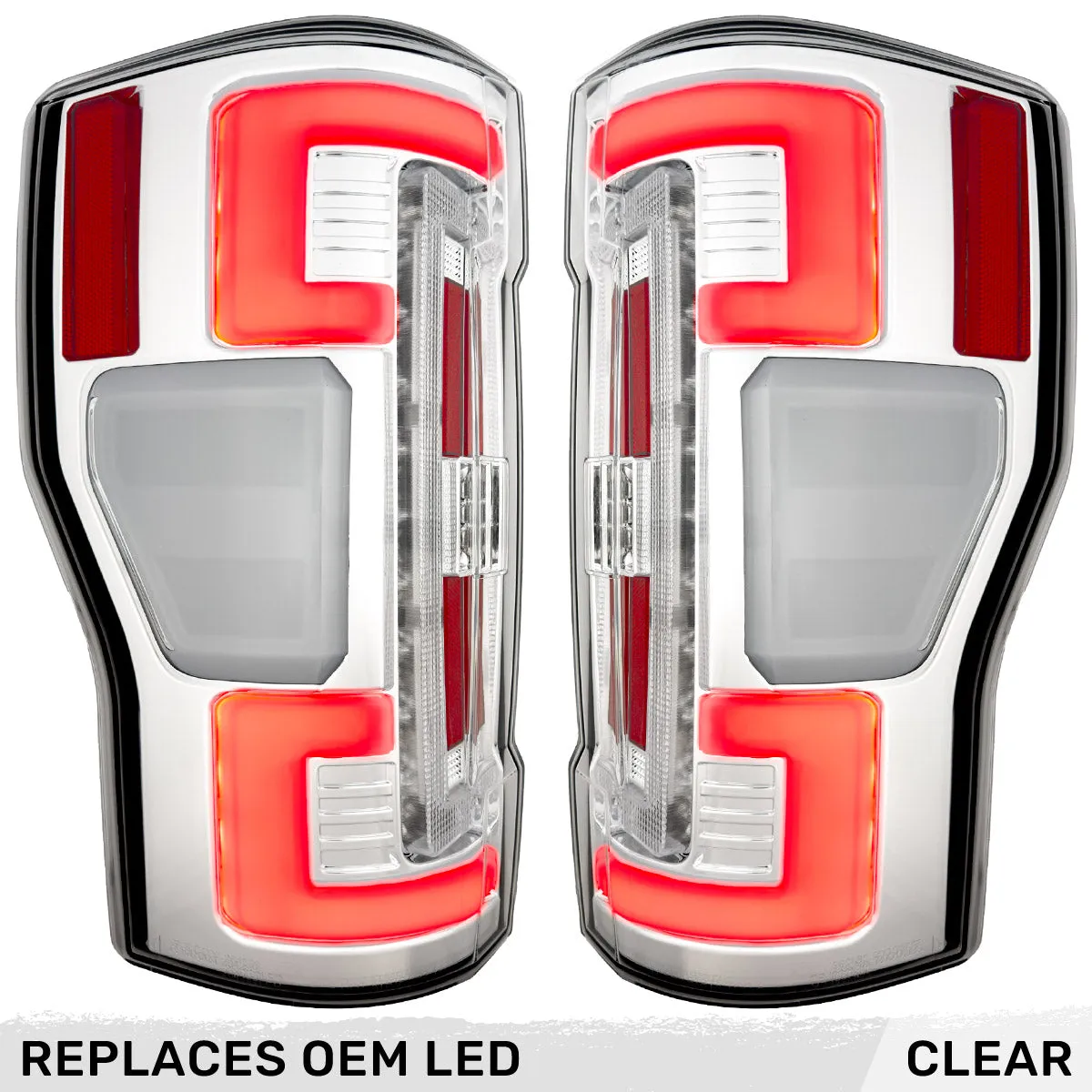 Ford Superduty F250 350 450 550 20-22 Replaces OEM LED Style Tail Lights With Blis Blind Spot Warning System Oled Tail Lights - Red Lens product image