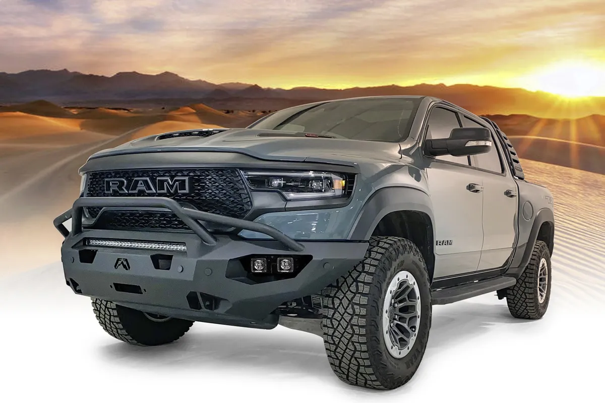 Matrix Front Bumper; Pre-Runner Guard; Sensor Compatible; 2 Stage Matte Black Powder Coat; product image