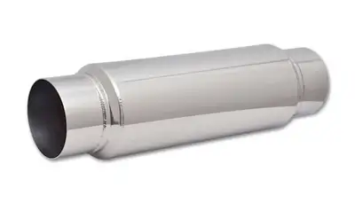 Vibrant Performance Large Diameter Bottle Style Resonator; 4 in. Inlet/Outlet ID; 5 in. Body OD; 18 in. Overall Length; 14 in. Body Length;