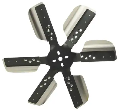 Derale 18 Heavy Duty Stainless Steel Standard Rotation Flex Fan, Black Hub