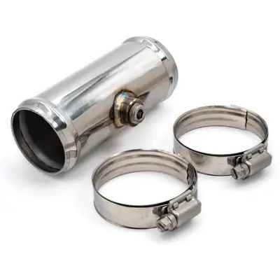 Pacific Performance Engineering 2.0in od OEM Coolant Drain Tube ss w/ 1/4in Bung