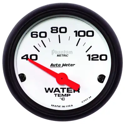 AutoMeter Gauge, Water Temp, 2 1/16", 40-120?C, Electric, Phantom