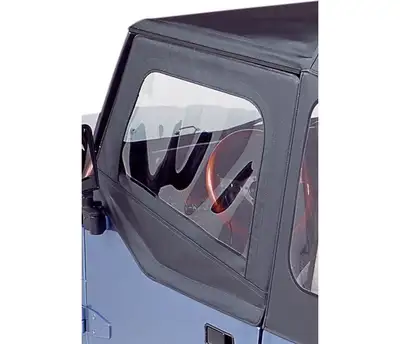 Bestop Square Upper Half Doors Rear Corner Jeep 1988-1995 Wrangler YJ Fits original factory hardware or Replace-A-Top Black Crush Bestop