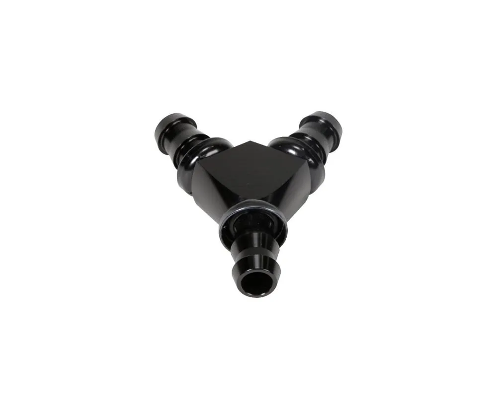 Fleece Performance 1/2" Black Anodized Aluminum Y Barbed Fitting -8 Pushlock Hose product image
