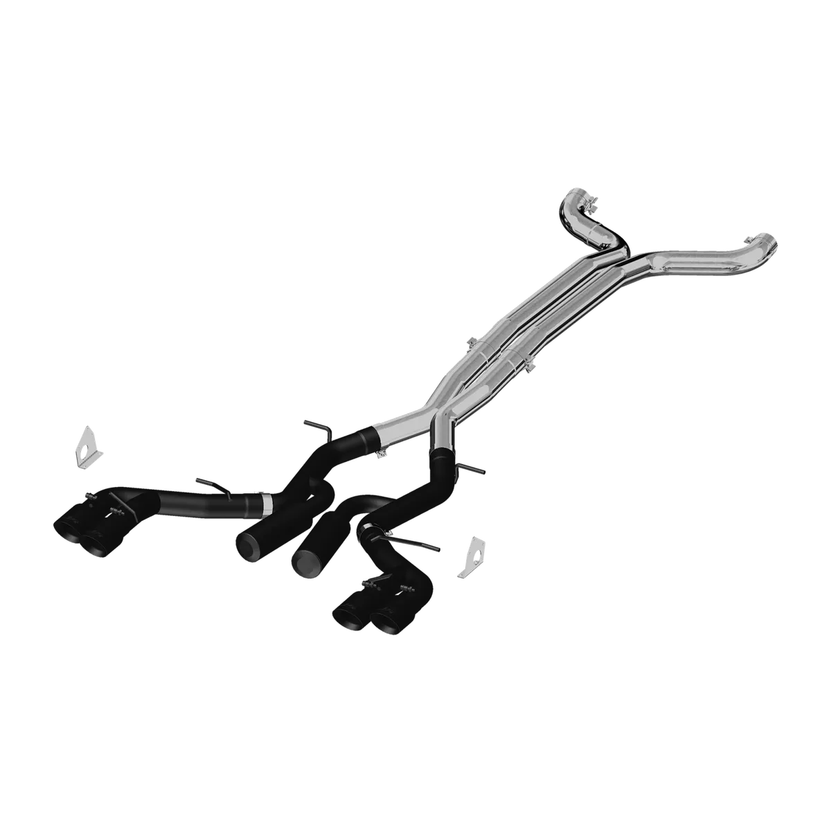 3 Inch Dual Cat Back Exhaust System Quad Tips Black Coated Race Version For 16-24 Chevrolet Camaro, V8 6.2L 6 Speed Coupe Only 17-24 Chevrolet Camaro ZL1- Coupe Only MBRP product image