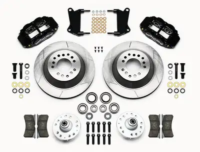 Wilwood Brakes 1960 - 1982 Buick, Chevrolet, Ford, GMC, Mercury, Oldsmobile, Pontiac Forged Narrow Superlite 6R Big Brake Front Brake Kit (Hub and 1PC Rotor) - 140-12271 - SRP Drilled & Slotted / Red