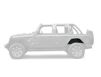 Black Horse Off Road Black Horse Off Road Rear Inner Fender Flares Liners Matte Black Steel TFFJL4R