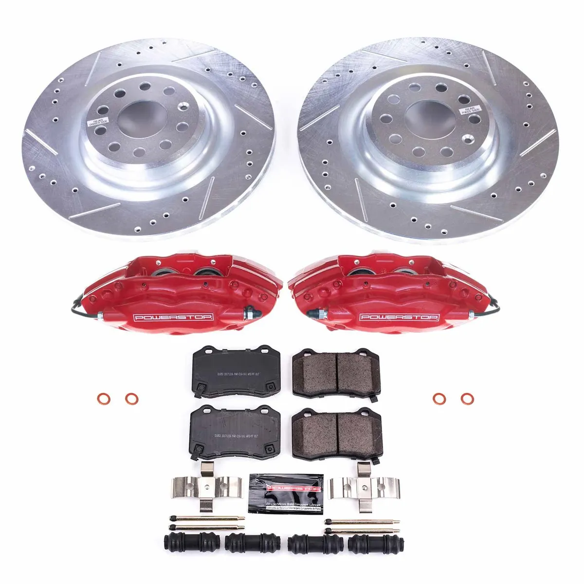 Z23 Evolution Sport Upgrade Kit: Drilled/Slotted Rotors; Carbon-Fiber Ceramic Pads; Powder Coated Calipers product image