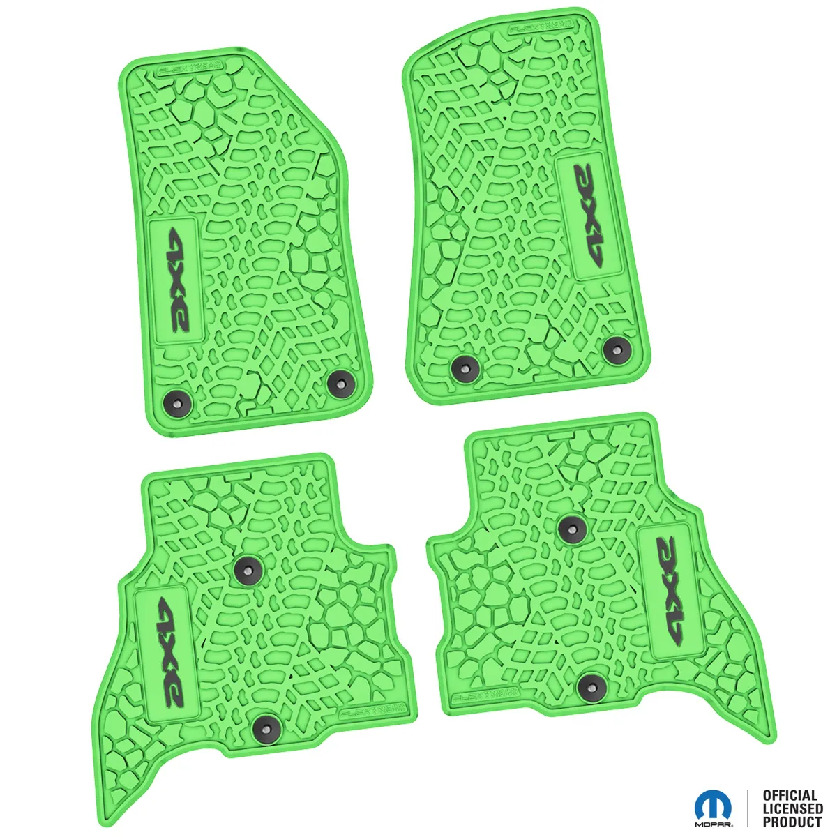 21-24 Jeep 4xe Front and RearTire Tread/Scorched Earth Scene w/ 4xe Insert - Black w/ Silver '4x' & Dark Blue 'e' Insert product image