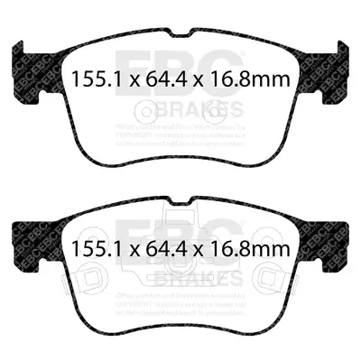 EBC Brakes S5 Kits Yellowstuff And GD Rotors; Front; FMSI Pad No. D2300; Vented; 5 Bolt Holes; 308mm Dia.; 27mm Thick;