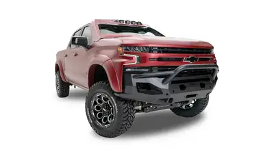 Fab Fours Matrix Front Bumper; 2 Stage Black Powder Coat; 7/8 in. D-Ring Mounts; Pre-Runner Guard;