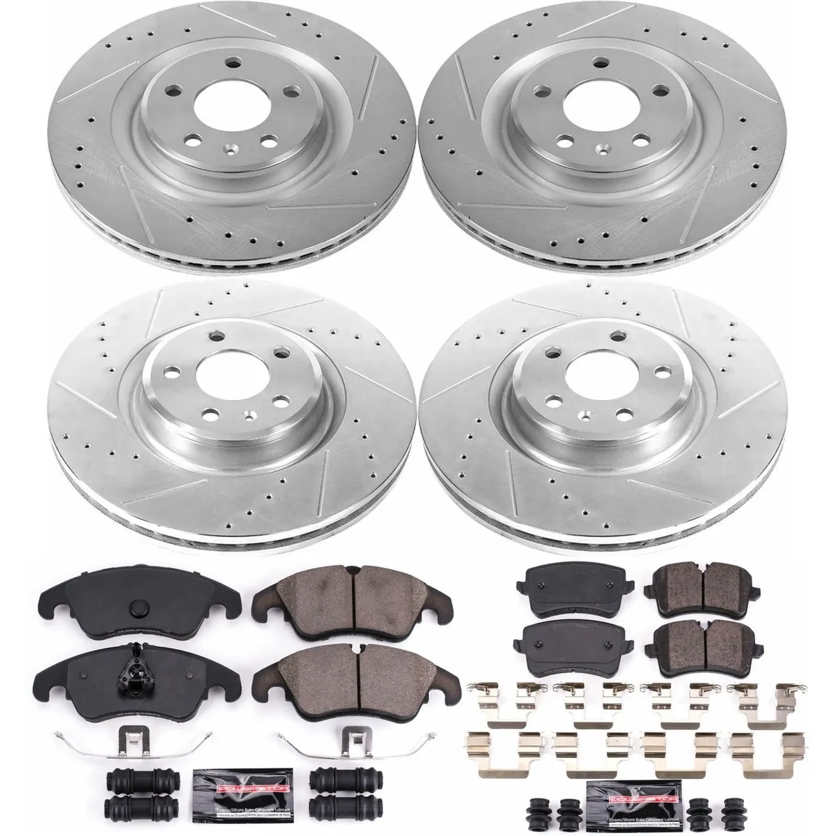 Z23 Evolution Sport Upgrade Kit: Drilled/Slotted Rotors; Carbon-Fiber Ceramic Pads W/Hardware; Pad Sensors product image