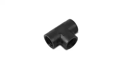 Vibrant Performance ORB Tee Adapter Fitting; -6N; 6061 Aluminum; Black Anodized; Female;