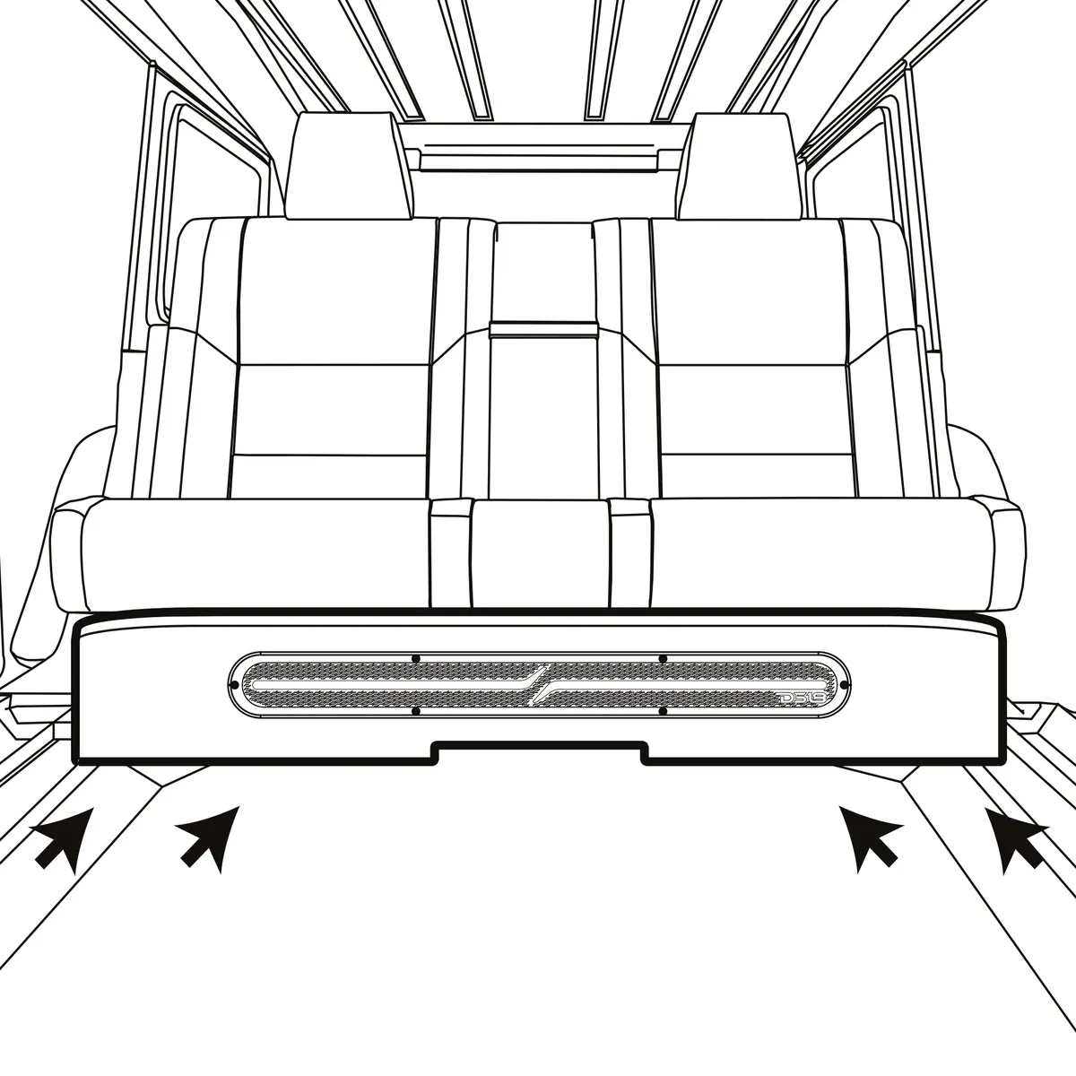 Jeep Gladiator JT 2020-Up | 4 x 8” Subwoofers Included (Zr8 .2d) | Upfiring | Underseat | Sealed Box | Exclusive Black Leather | Digital LED Lights Ebm Direct Fit Subwoofer Enclosure For Jeep Gladiator 2020-2024 (Speakers Not Included) product image